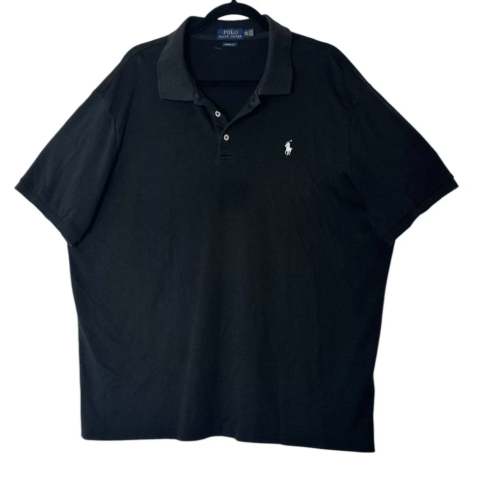 Ralph Lauren Polo Shirt Mens XXL Classic Fit Golf Black Collared‎ Short Sleeve